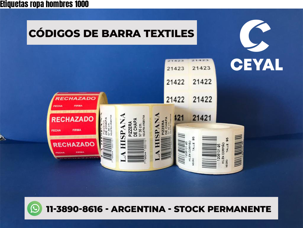 Etiquetas ropa hombres 1000