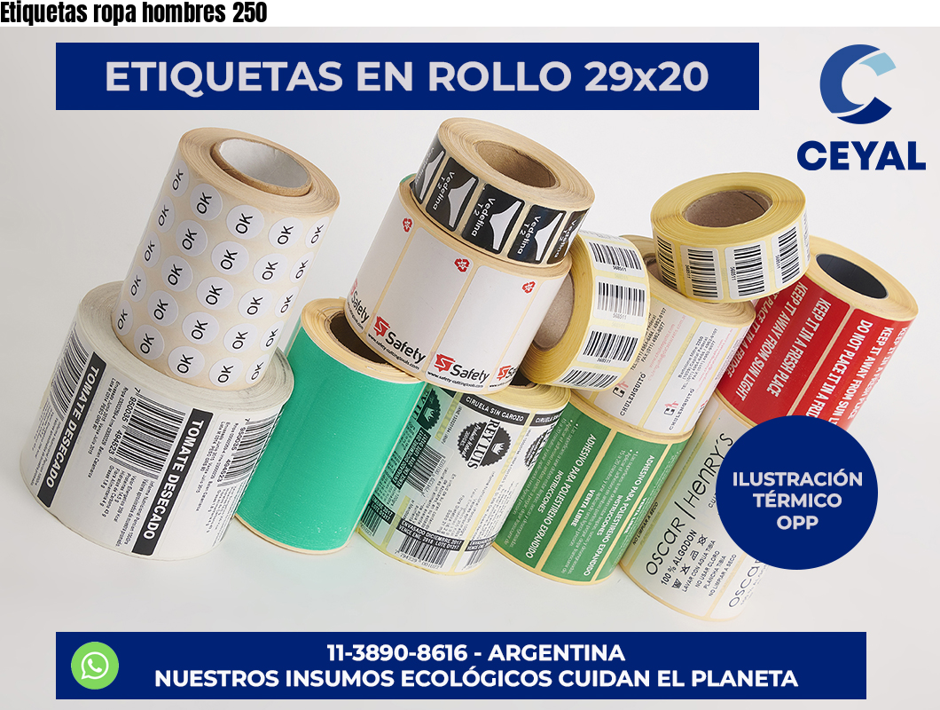 Etiquetas ropa hombres 250