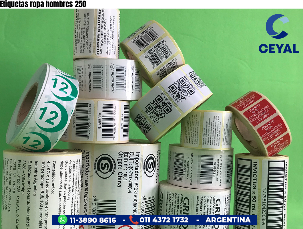 Etiquetas ropa hombres 250