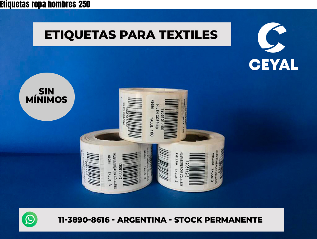 Etiquetas ropa hombres 250