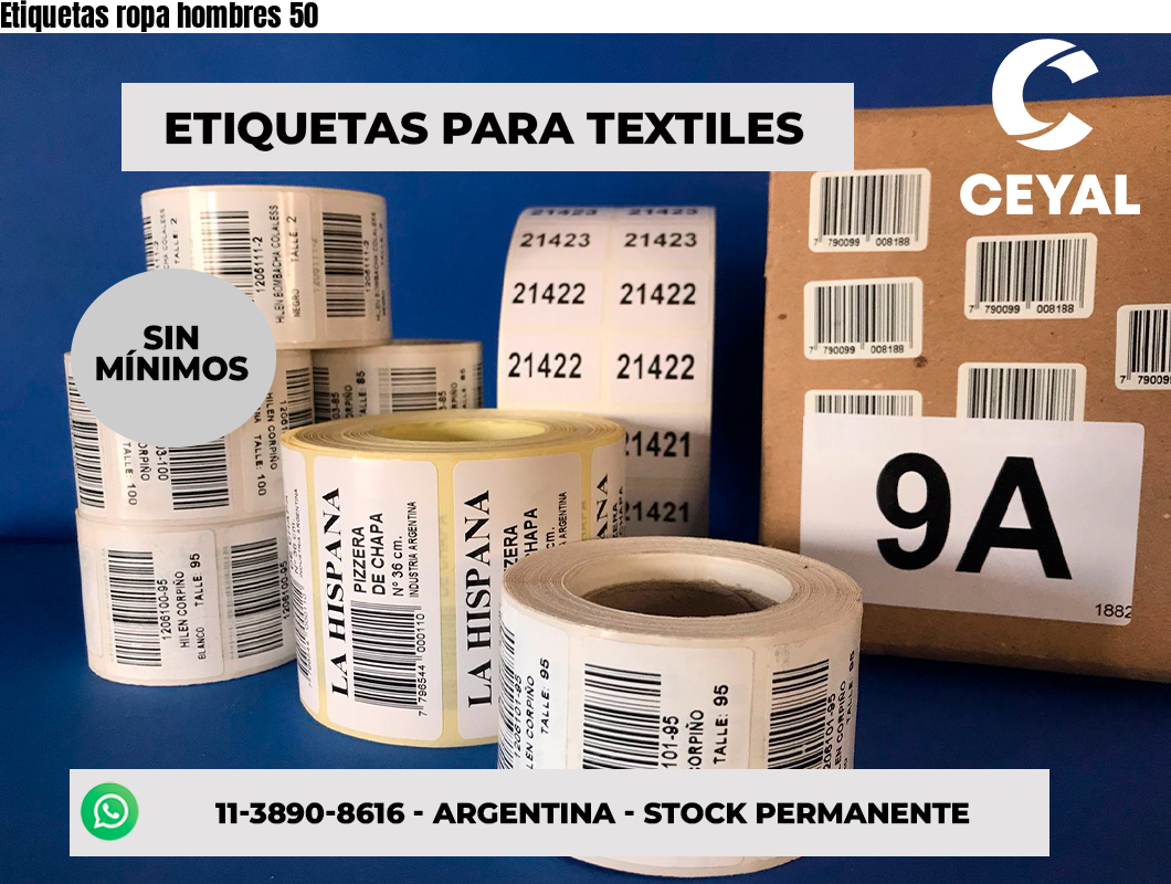 Etiquetas ropa hombres 50