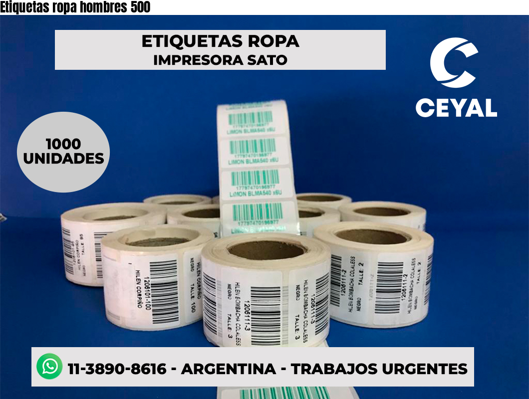 Etiquetas ropa hombres 500