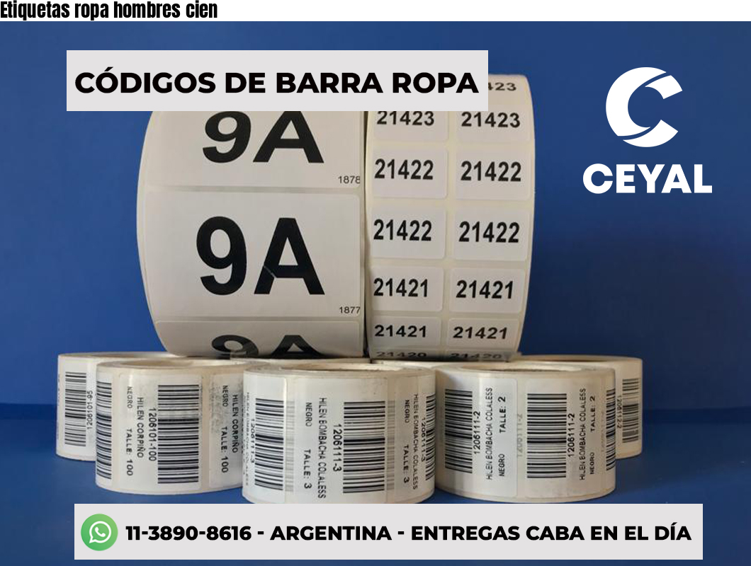 Etiquetas ropa hombres cien