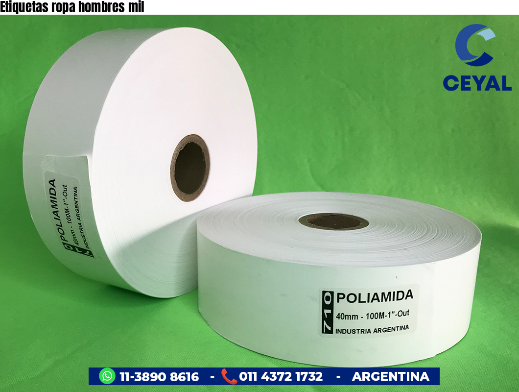 Etiquetas ropa hombres mil