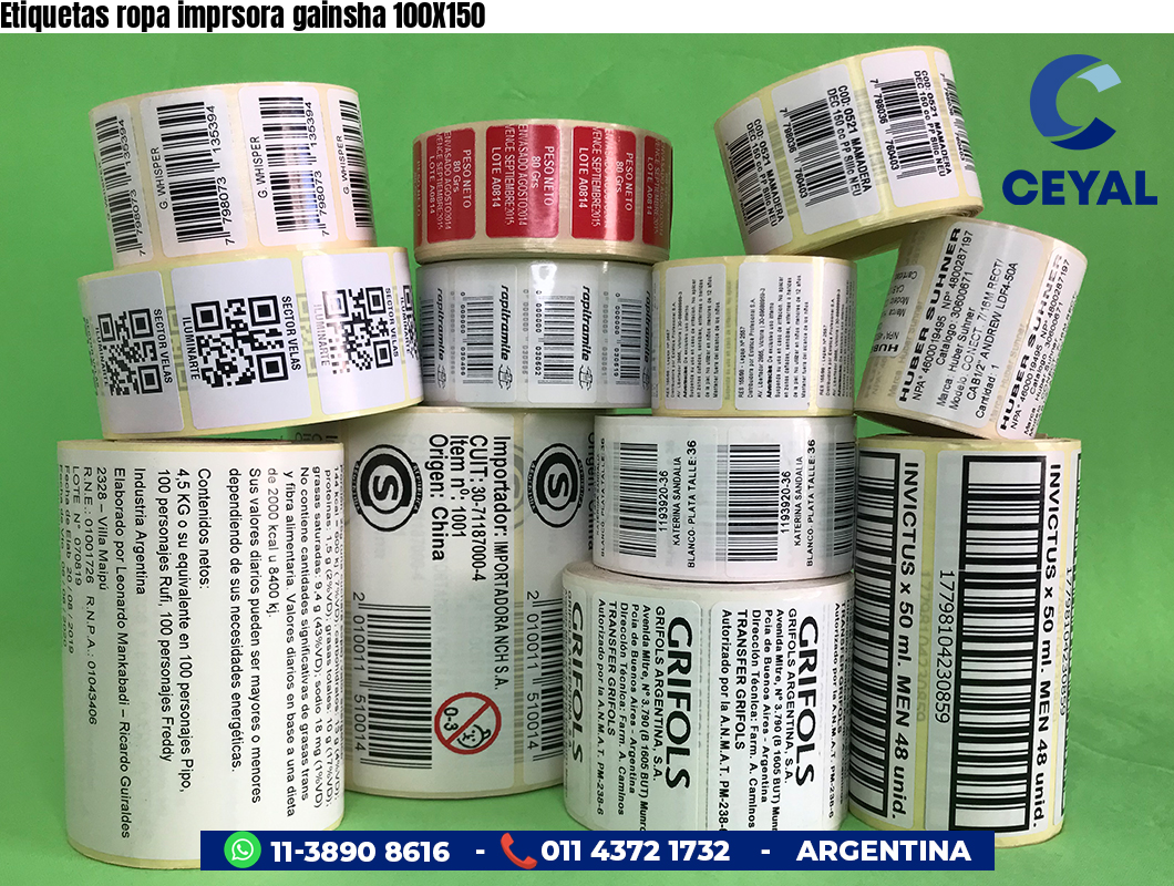 Etiquetas ropa imprsora gainsha 100X150