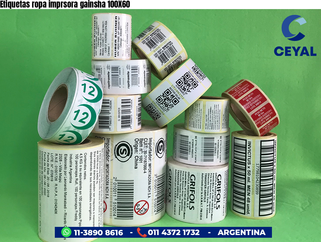 Etiquetas ropa imprsora gainsha 100X60
