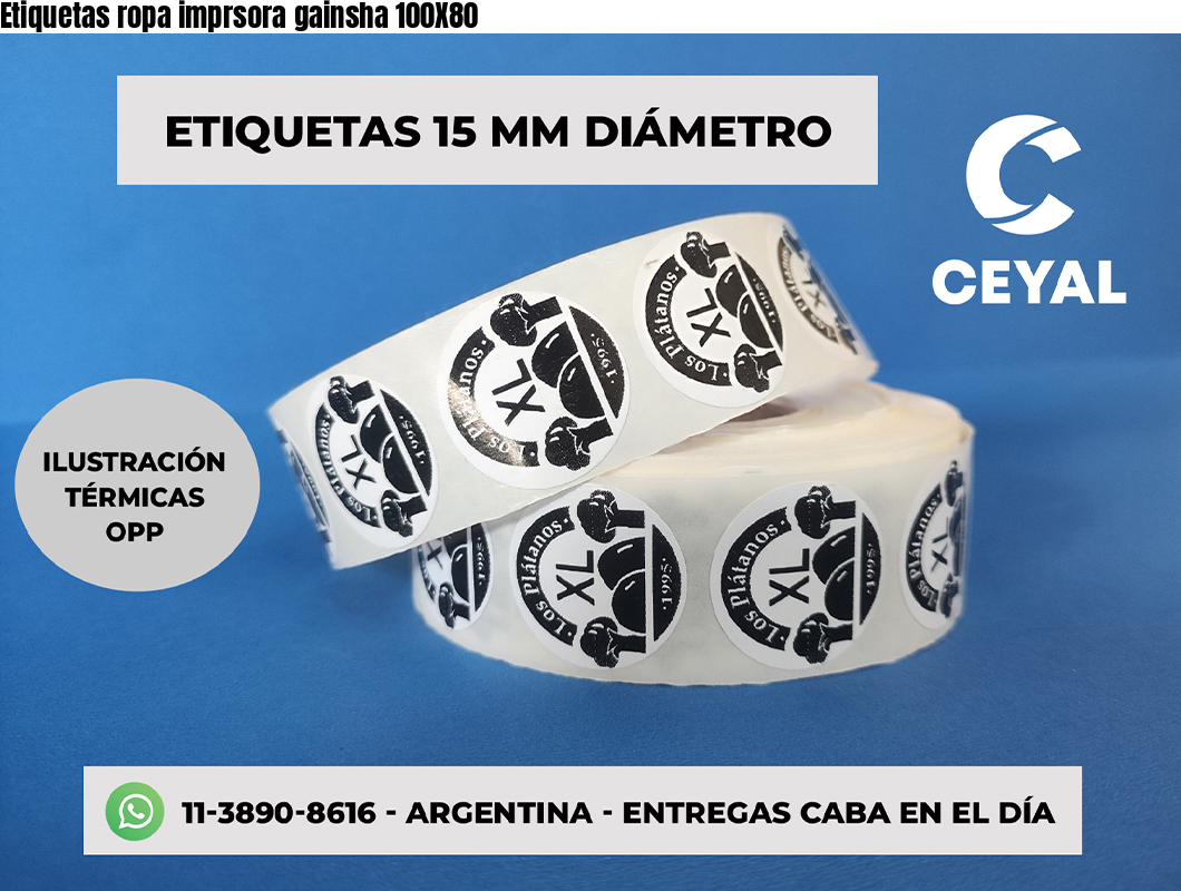 Etiquetas ropa imprsora gainsha 100X80