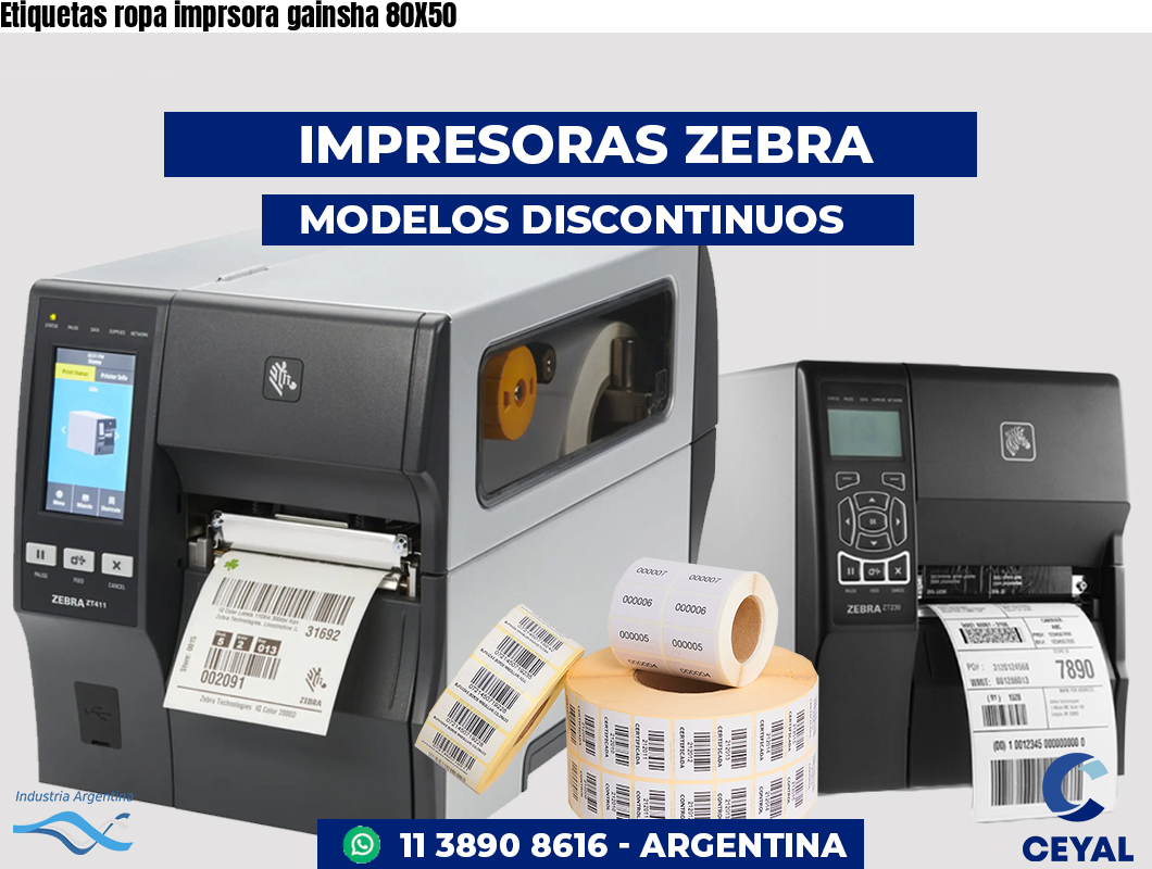 Etiquetas ropa imprsora gainsha 80X50