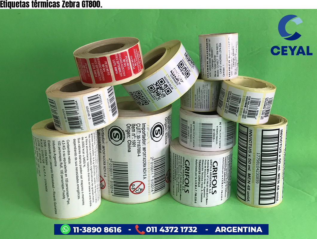 Etiquetas térmicas Zebra GT800.