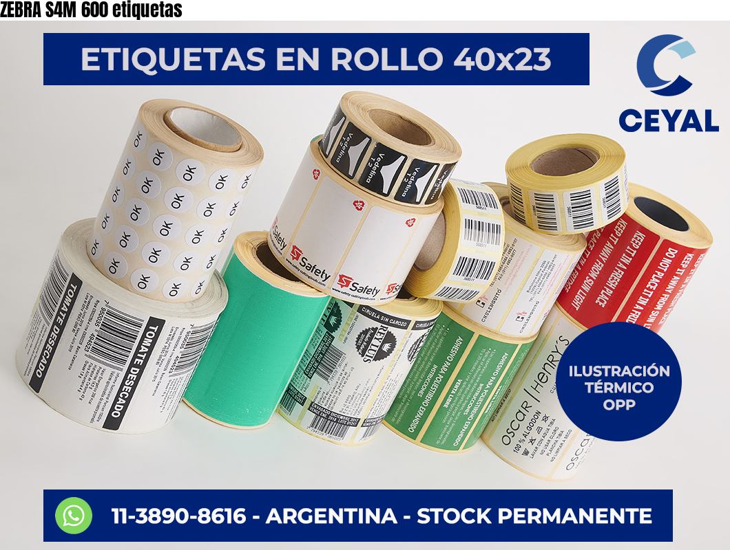 ZEBRA S4M 600 etiquetas