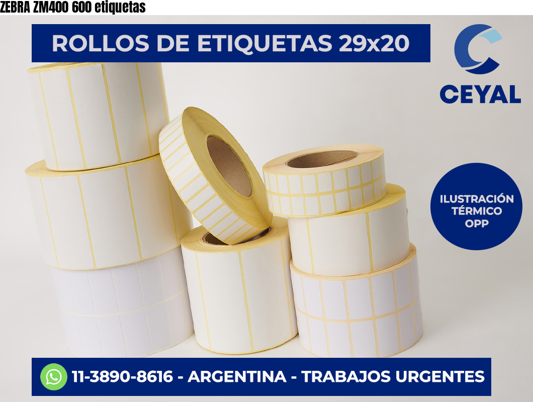 ZEBRA ZM400 600 etiquetas