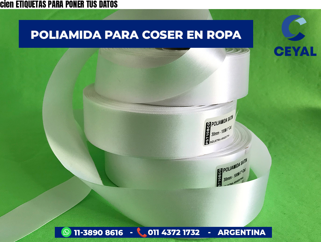 cien ETIQUETAS PARA PONER TUS DATOS