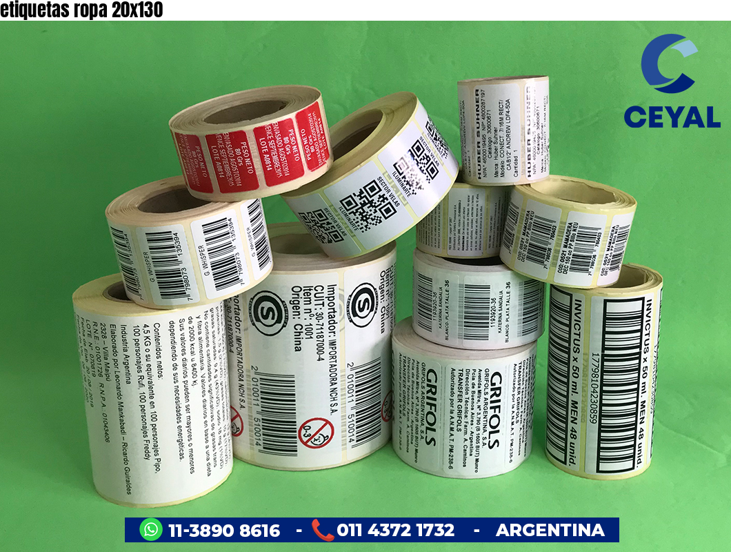 etiquetas ropa 20x130