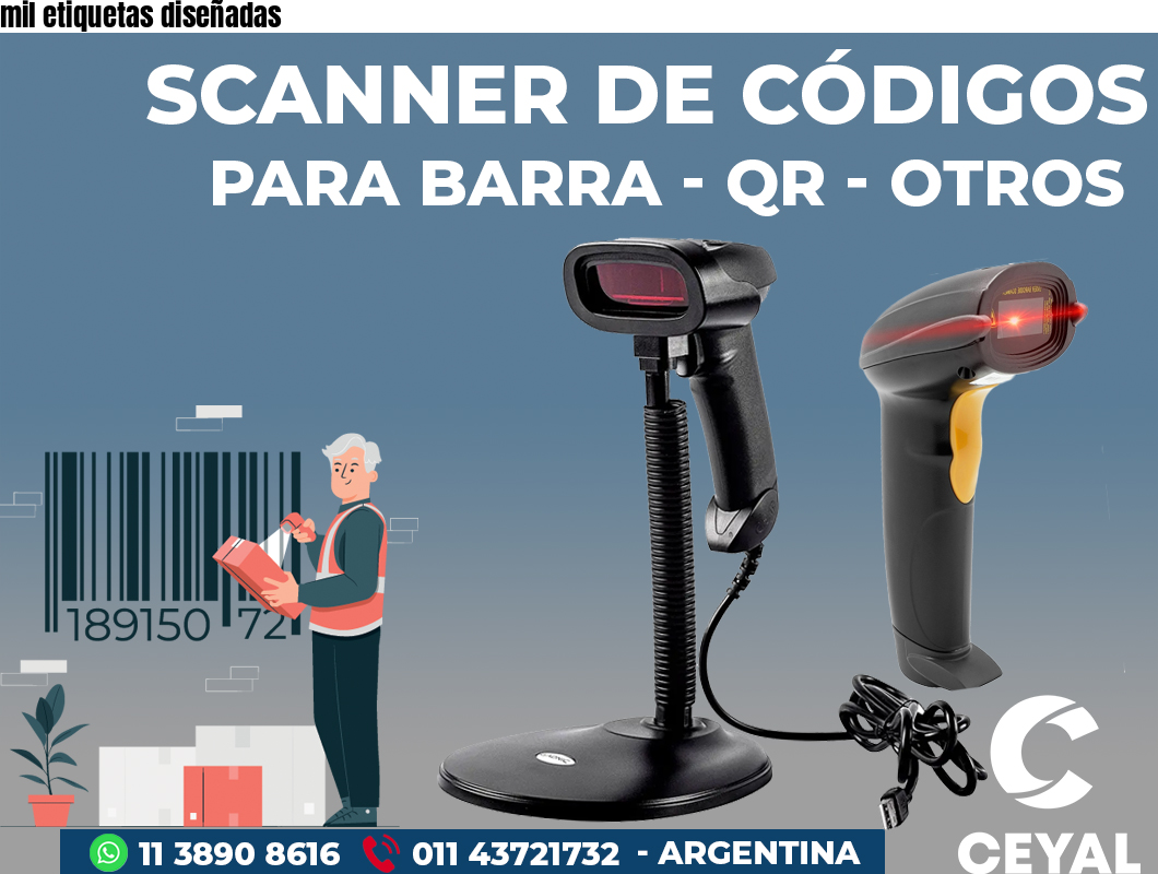 mil etiquetas diseñadas