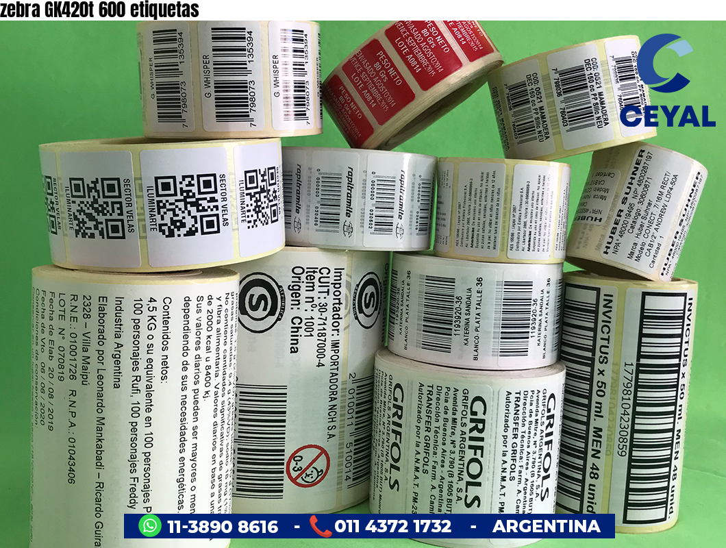 zebra GK420t 600 etiquetas
