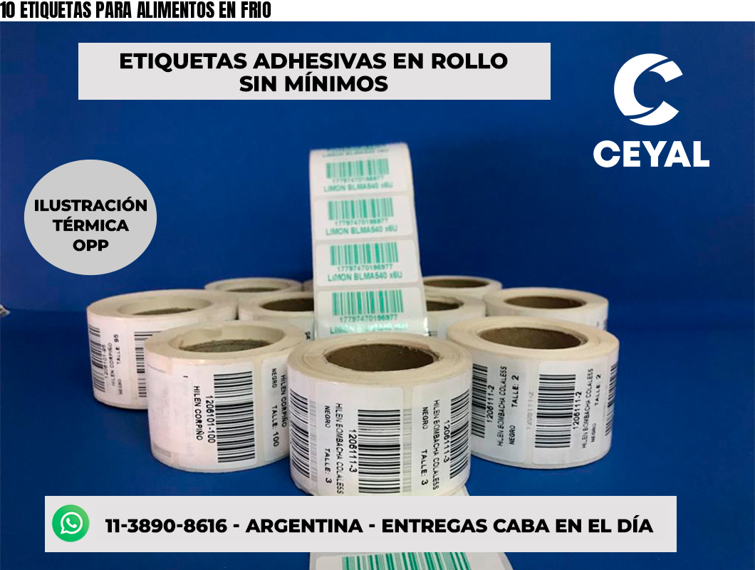 10 ETIQUETAS PARA ALIMENTOS EN FRIO