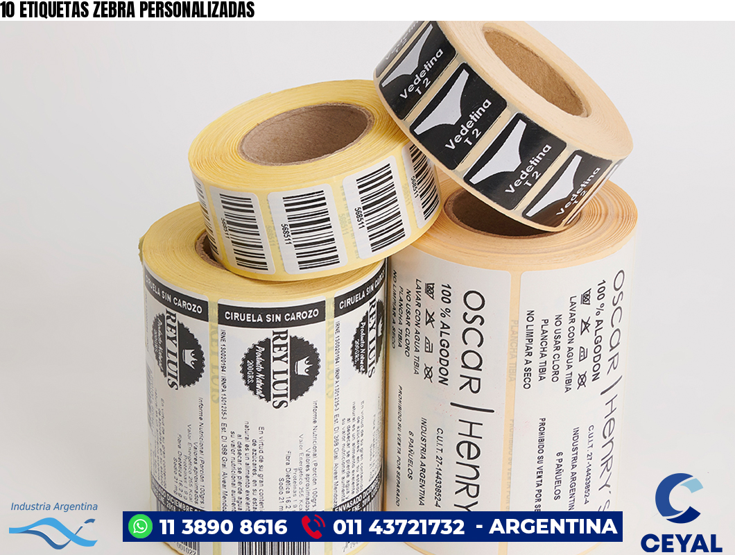 10 ETIQUETAS ZEBRA PERSONALIZADAS