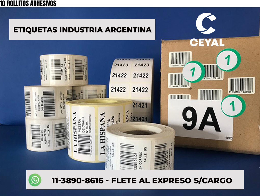 10 ROLLITOS ADHESIVOS