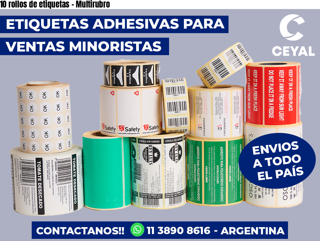10 rollos de etiquetas - Multirubro