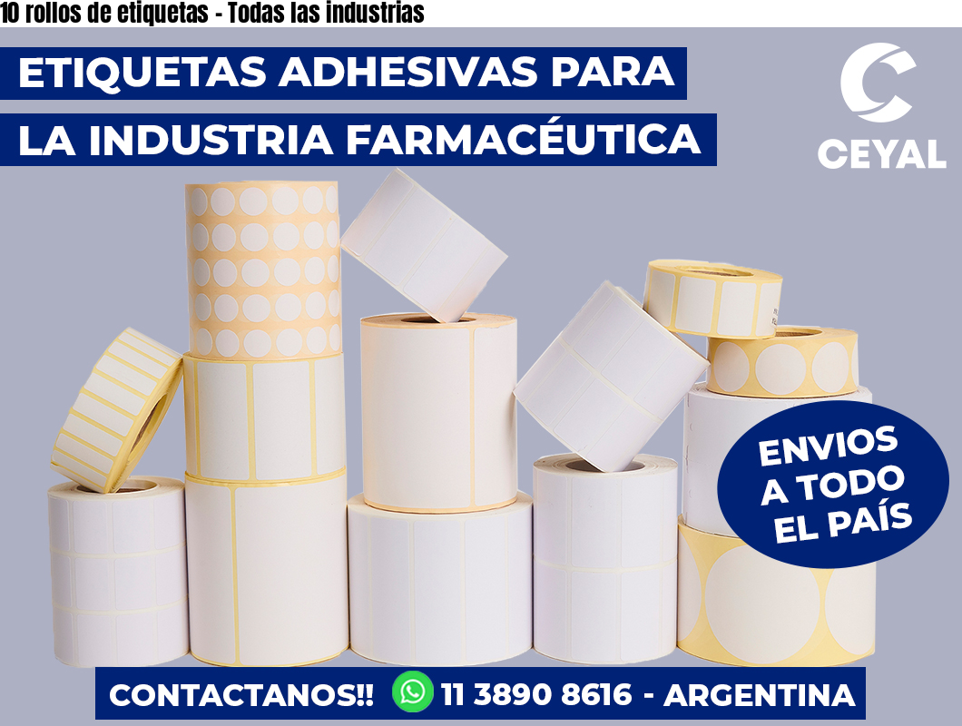 10 rollos de etiquetas - Todas las industrias