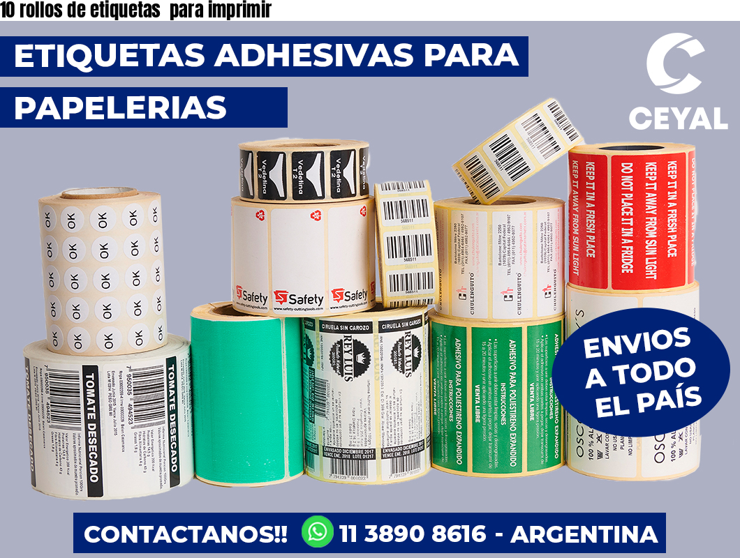 10 rollos de etiquetas  para imprimir