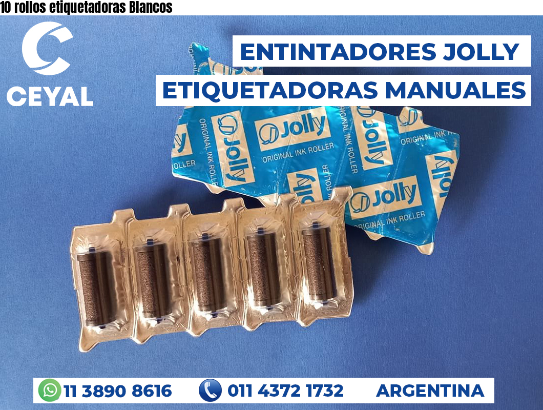 10 rollos etiquetadoras Blancos