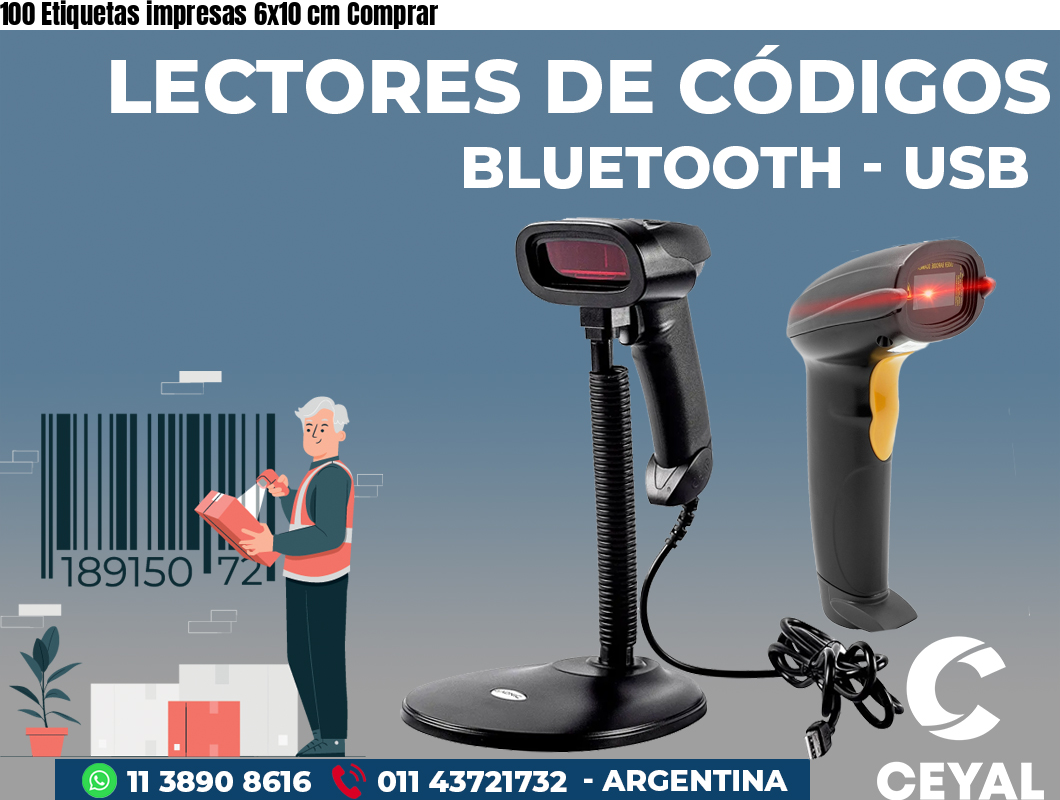 100 Etiquetas impresas 6x10 cm Comprar