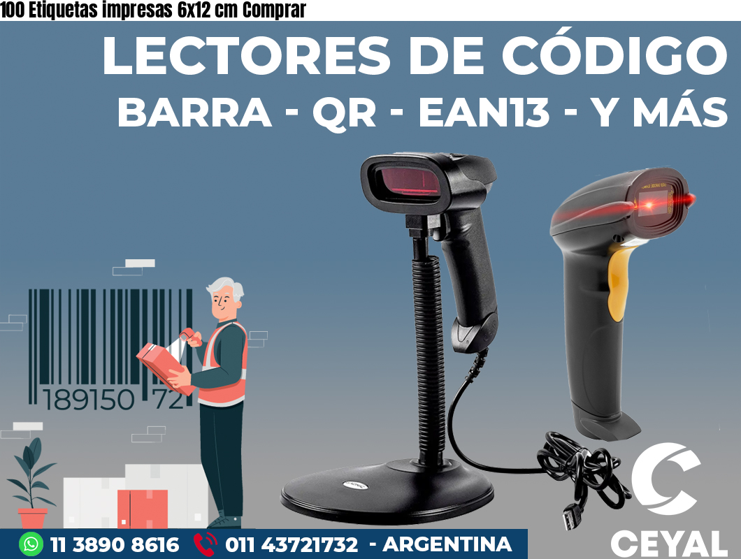 100 Etiquetas impresas 6x12 cm Comprar
