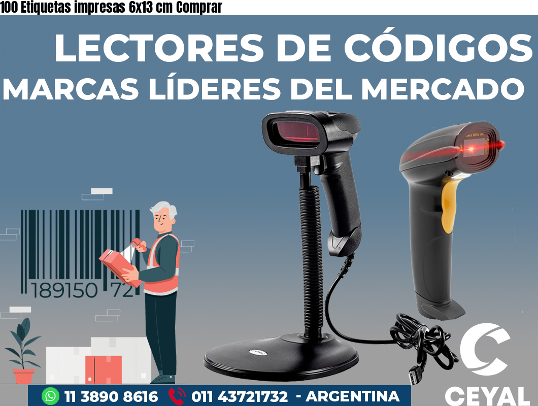 100 Etiquetas impresas 6x13 cm Comprar