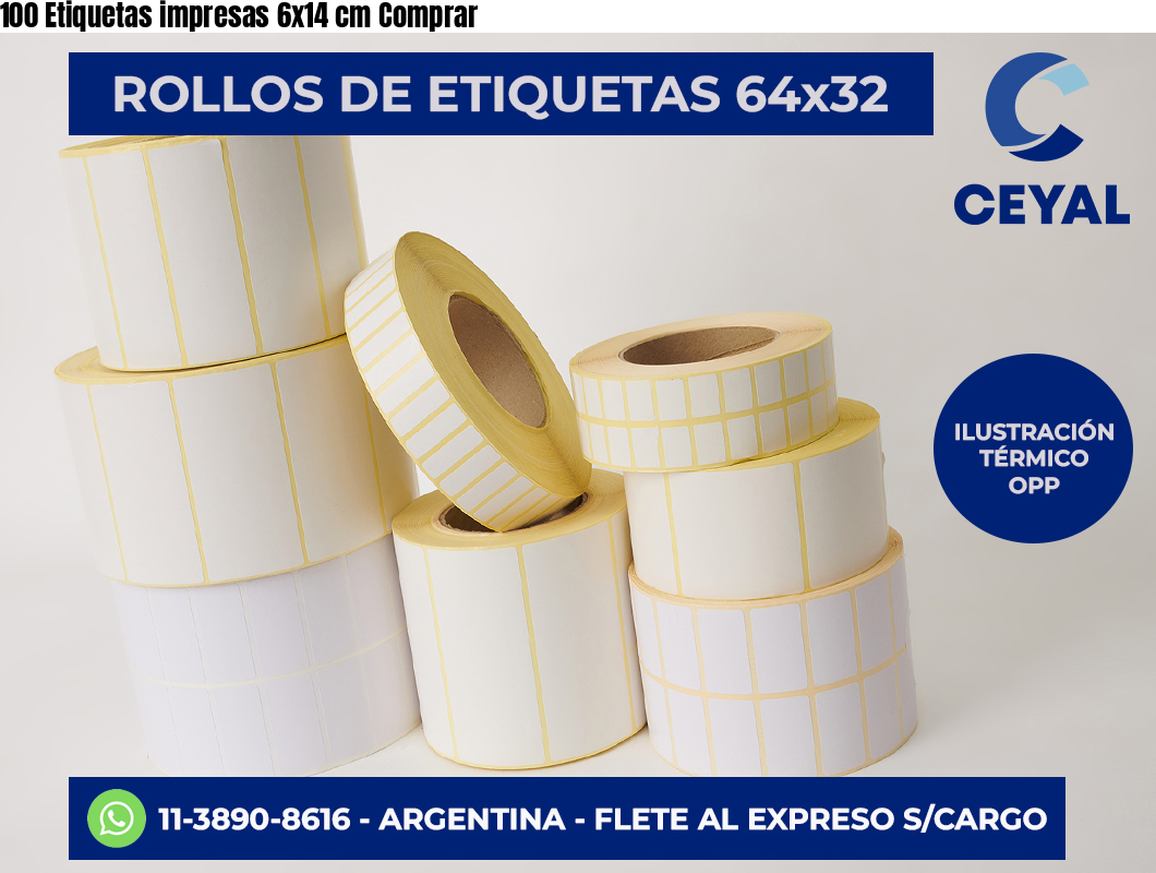 100 Etiquetas impresas 6×14 cm Comprar