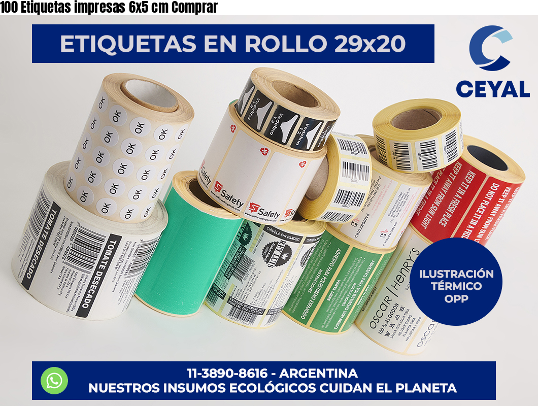 100 Etiquetas impresas 6×5 cm Comprar
