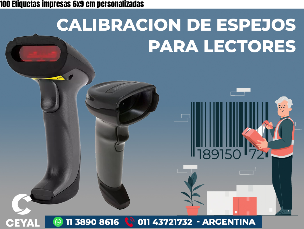 100 Etiquetas impresas 6x9 cm personalizadas