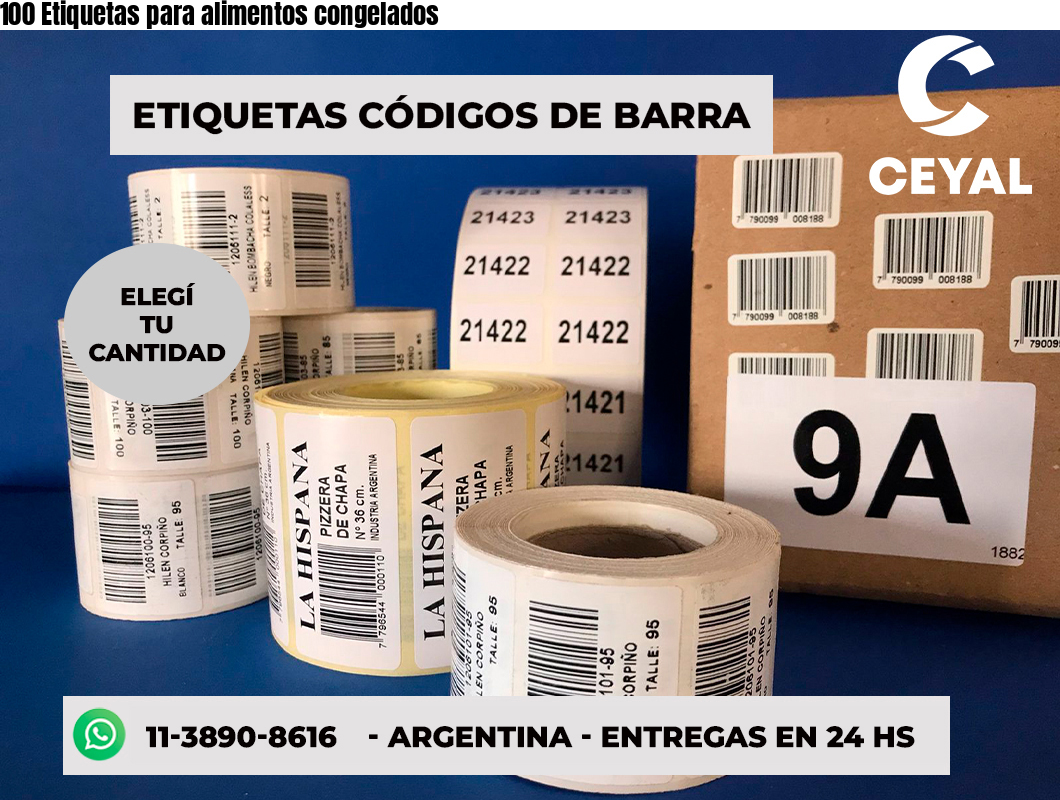 100 Etiquetas para alimentos congelados