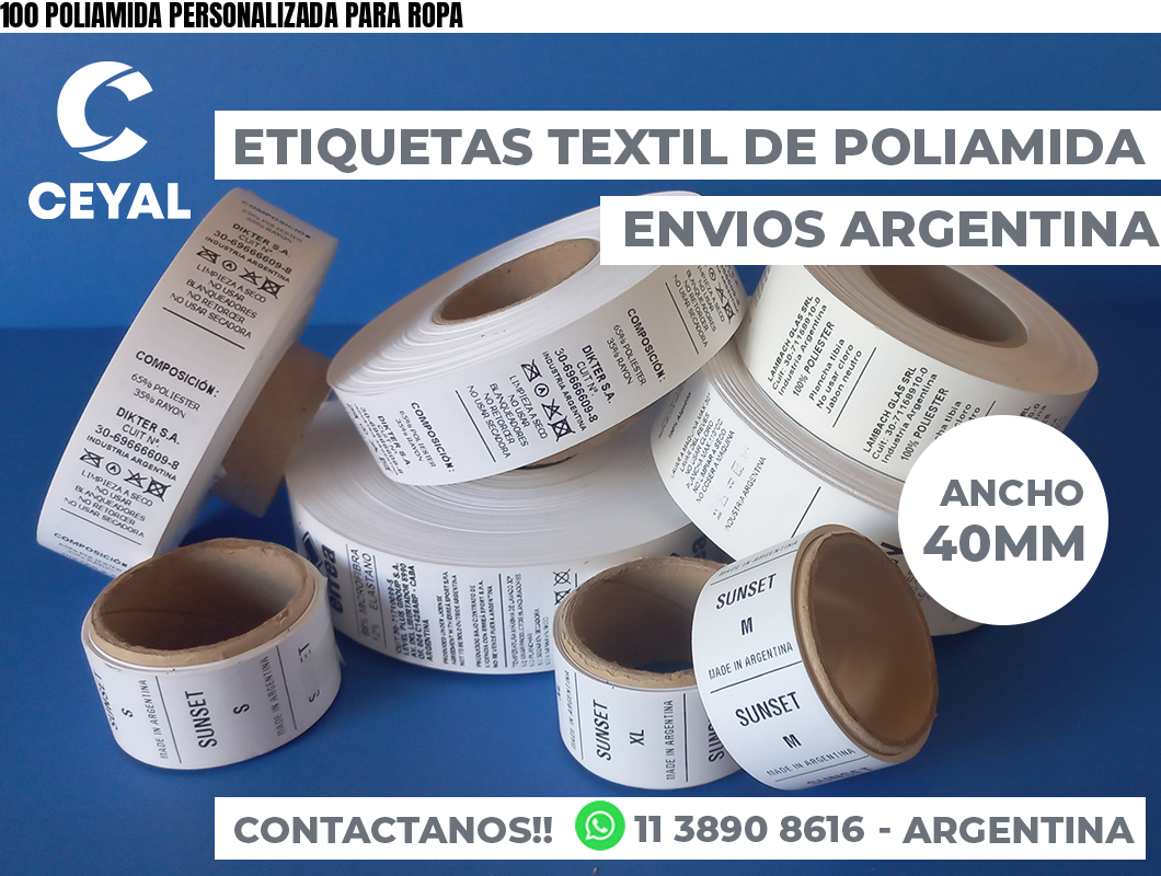 100 POLIAMIDA PERSONALIZADA PARA ROPA