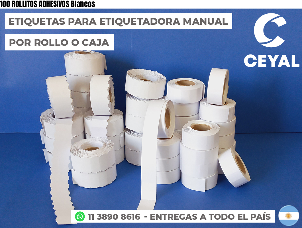 100 ROLLITOS ADHESIVOS Blancos