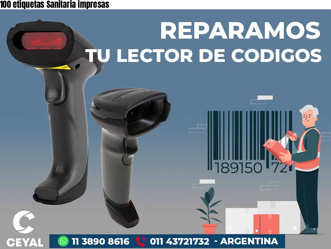 100 etiquetas Sanitaria impresas