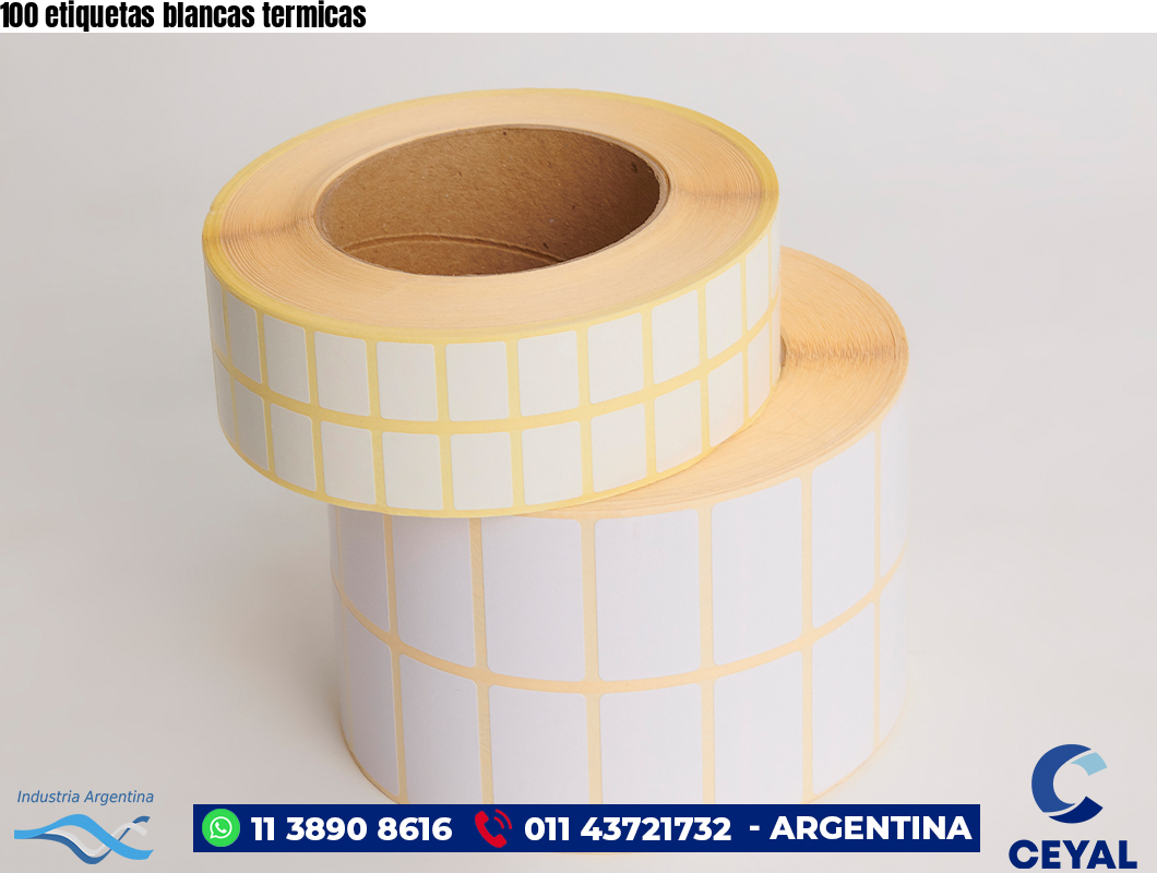 100 etiquetas blancas termicas