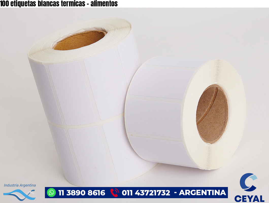 100 etiquetas blancas termicas – alimentos