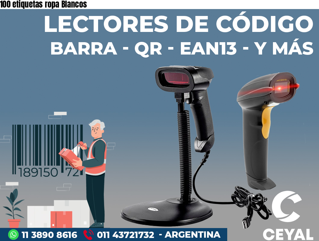 100 etiquetas ropa Blancos