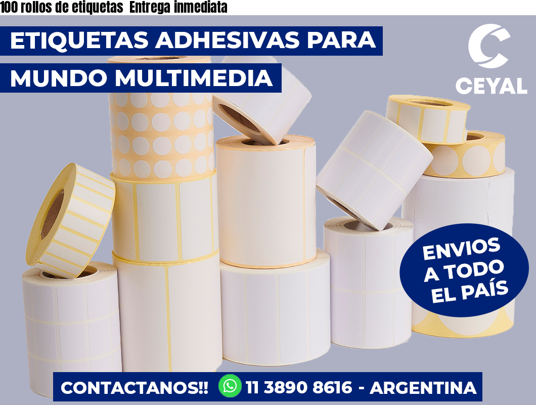 100 rollos de etiquetas Entrega inmediata