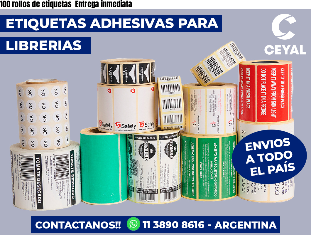 100 rollos de etiquetas Entrega inmediata