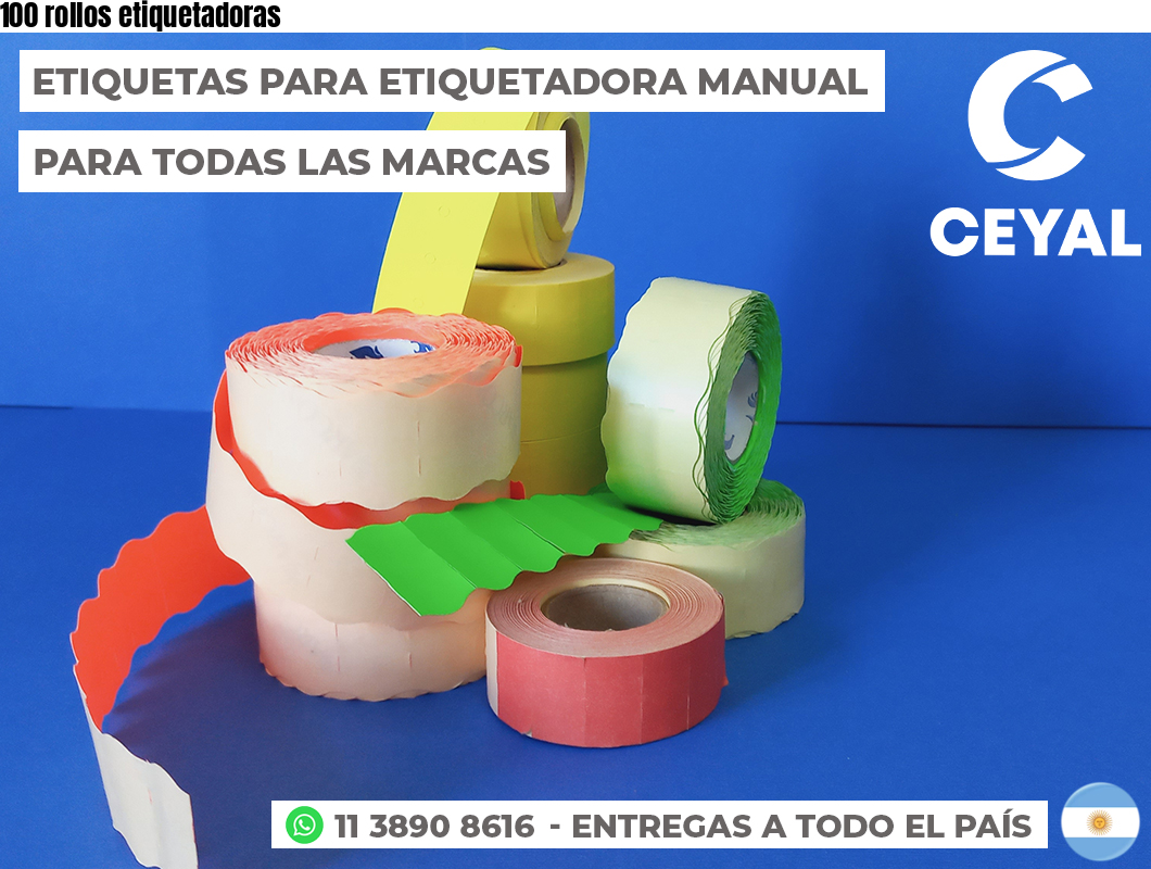 100 rollos etiquetadoras