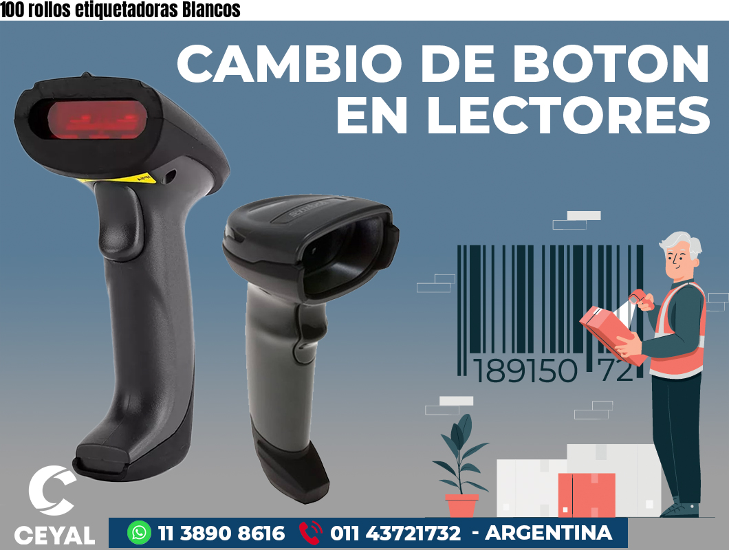 100 rollos etiquetadoras Blancos