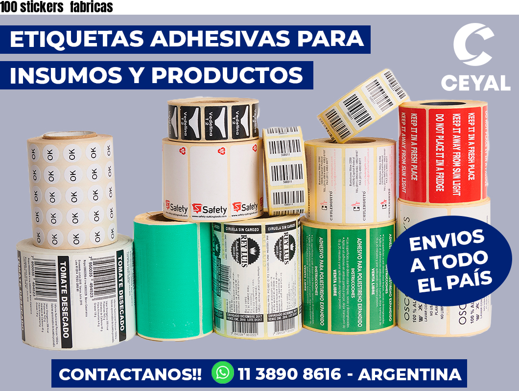 100 stickers  fabricas
