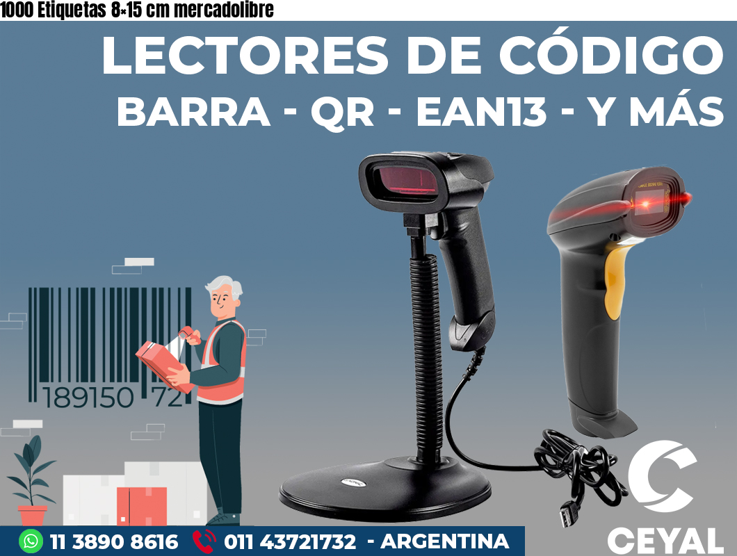 1000 Etiquetas 8×15 cm mercadolibre
