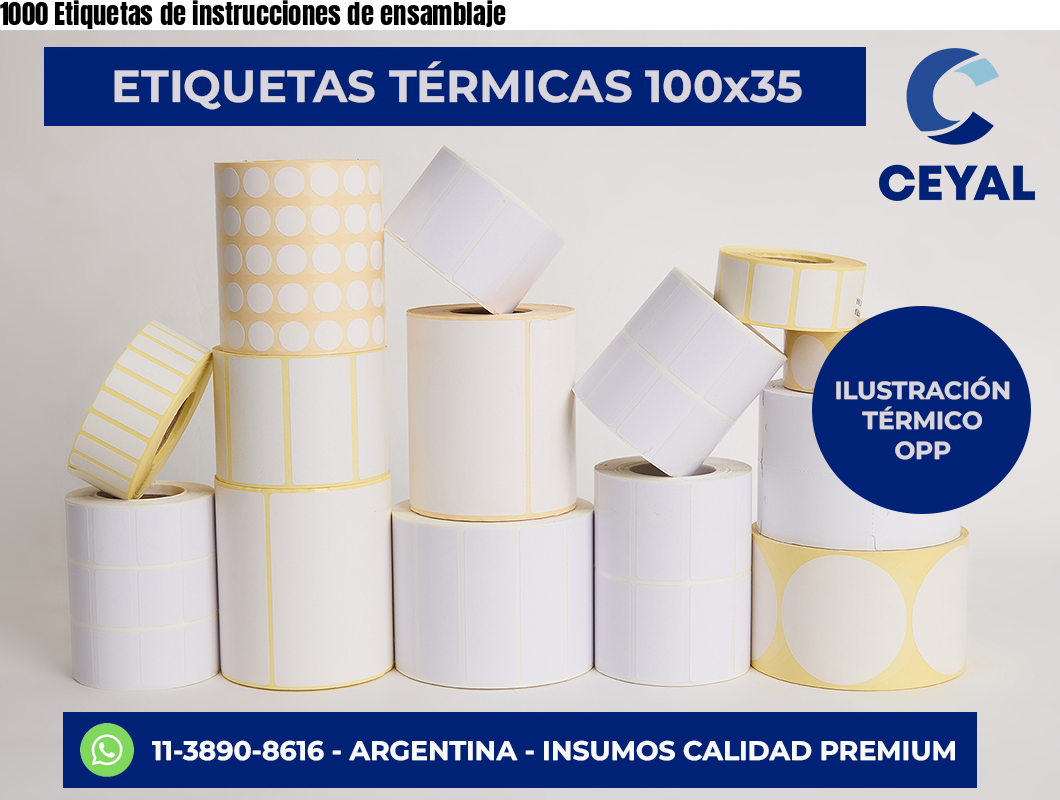 1000 Etiquetas de instrucciones de ensamblaje