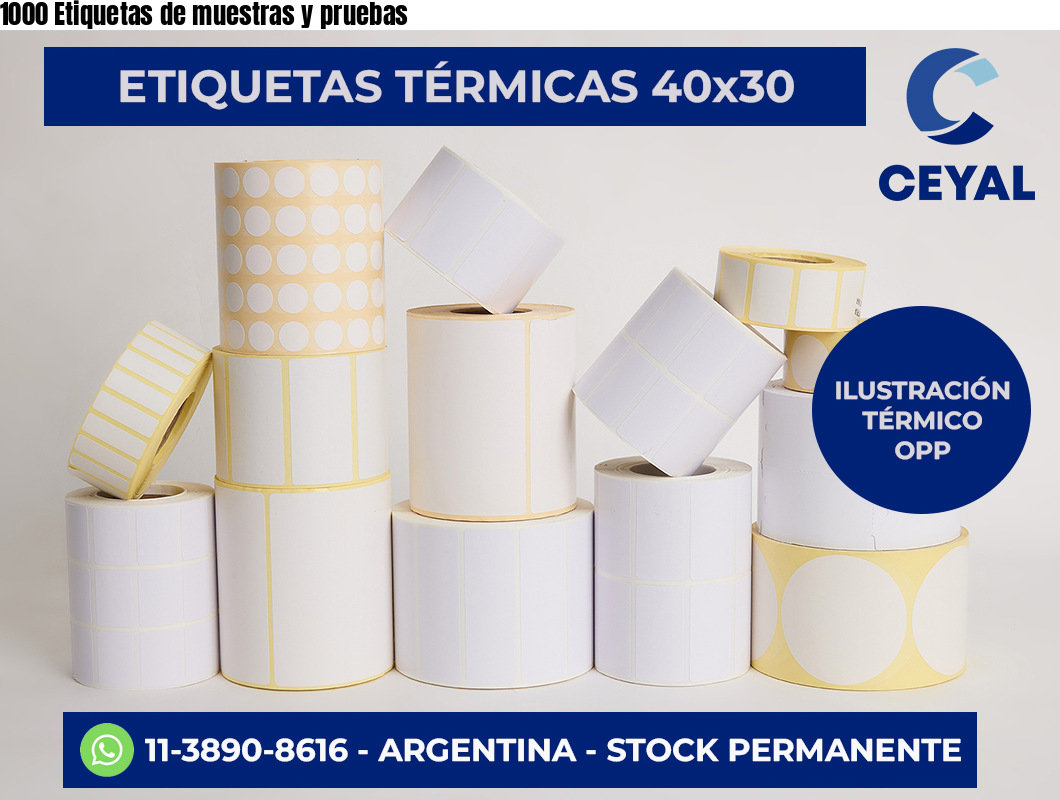 1000 Etiquetas de muestras y pruebas
