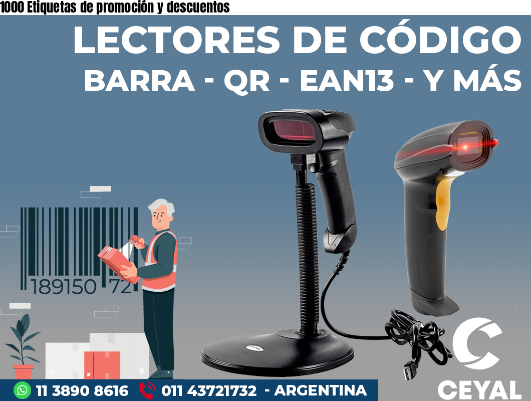 1000 Etiquetas de promoción y descuentos