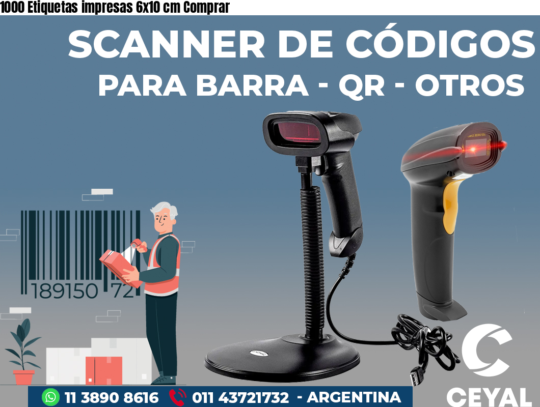 1000 Etiquetas impresas 6x10 cm Comprar