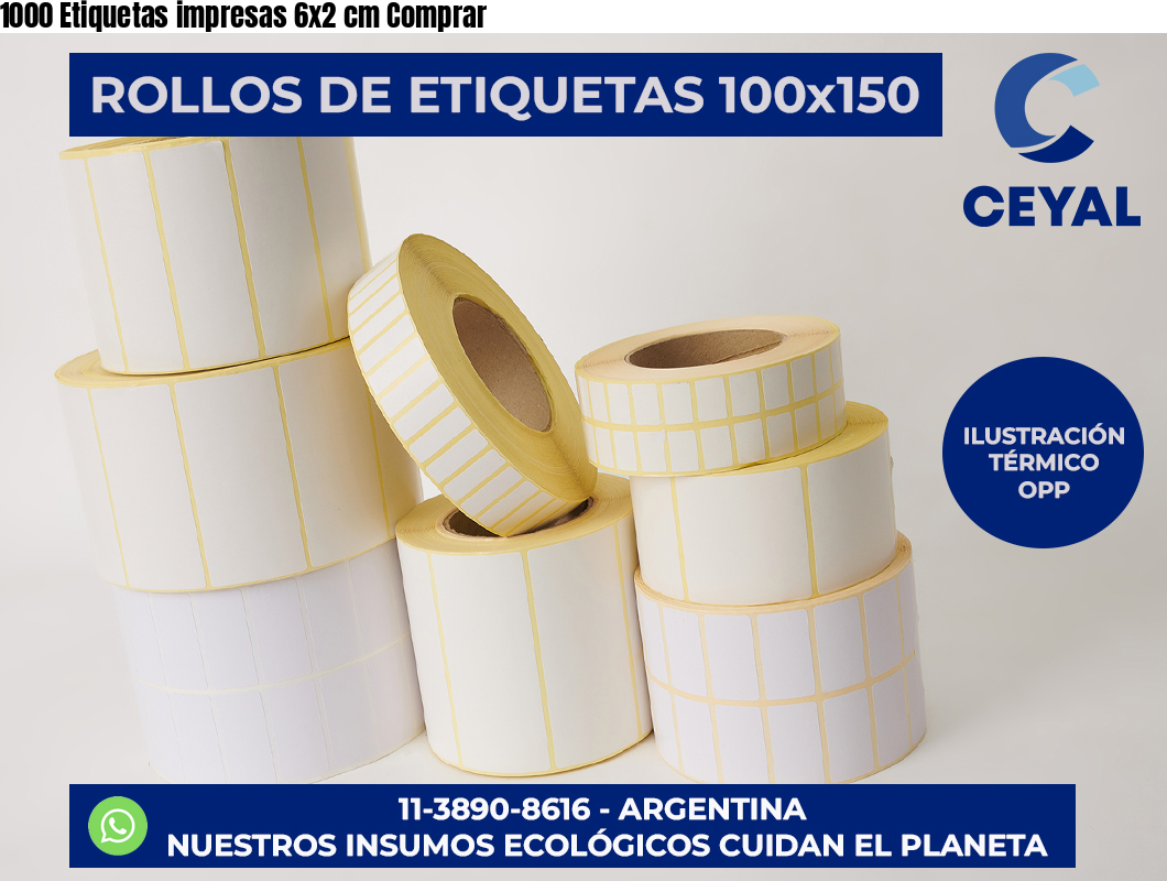 1000 Etiquetas impresas 6×2 cm Comprar